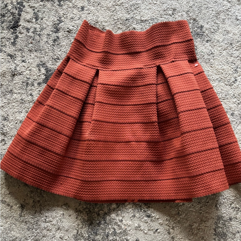 H&M Rust Textured Circle Skirt